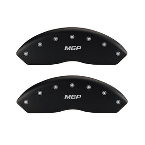 MGP 22110SMGPMB 4 Caliper Covers Engraved Front & Rear Matte Black finish silver