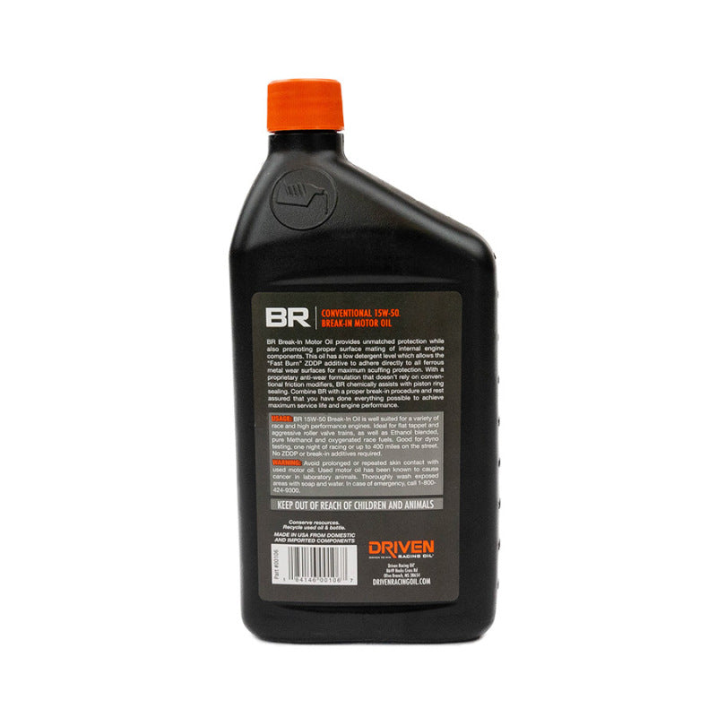 Industrial Injection 1G1101 DRIVEN Conventional Break In Motor Oil 15W-50 1qt