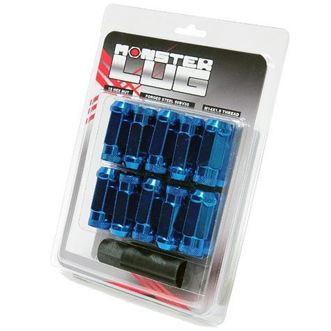 Wheel Mate 33006U Monster Open End Lug Nut Set of 20 - Blue 14x1.50