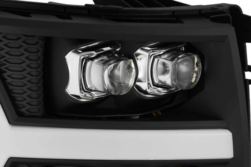 AlphaRex 880208 fits Chevy 07-13 1500HD(NewBody) NOVA LED Proj Headlight Plank Sty Glos Blk w/Activ Lite/Seq Sig