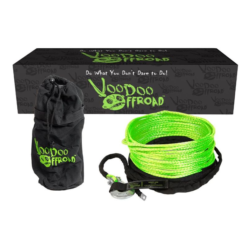 Voodoo Offroad 1400001A 2.0 Santeria Series 1/4in x 50 ft Winch Line for UTV - Green