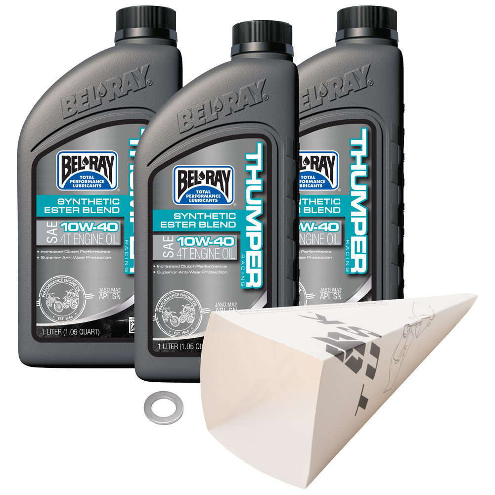 Tusk 1529860363 4-Stroke Oil Change Kit Bel-Ray Thumper Full Synthetic 10W-40