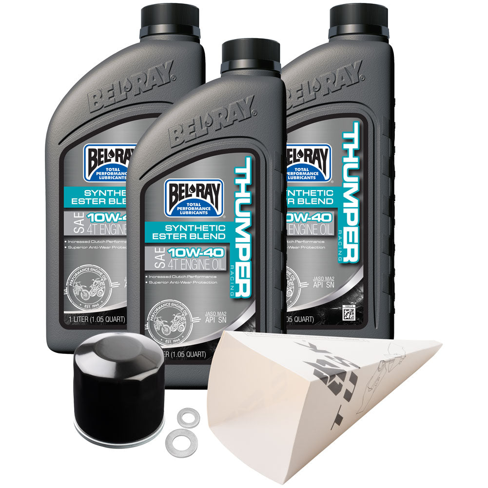 Tusk 1529860493 4-Stroke Oil Change Kit  Bel-Ray Thumper Synthetic Blend 10W-40