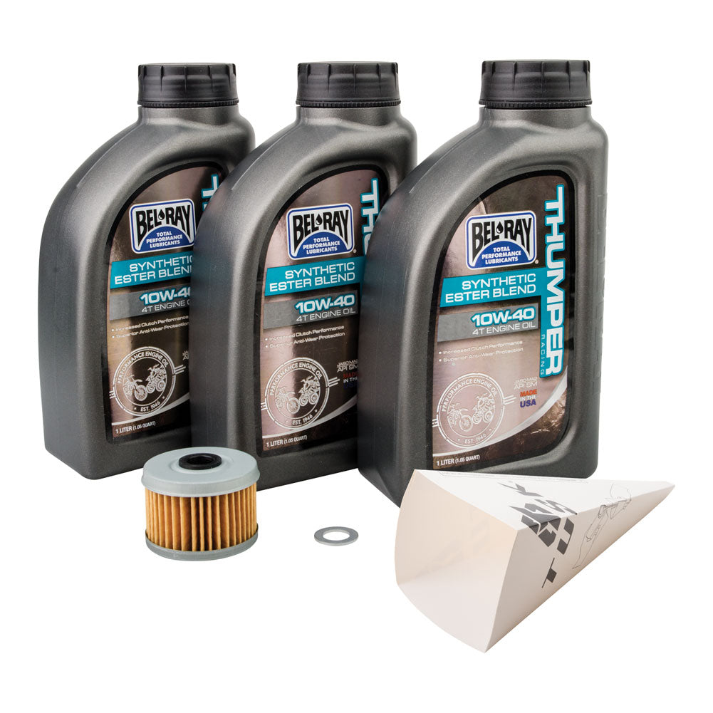 Tusk 1529860650 4-Stroke Oil Change Kit  Bel-Ray Thumper Synthetic Blend 10W-40
