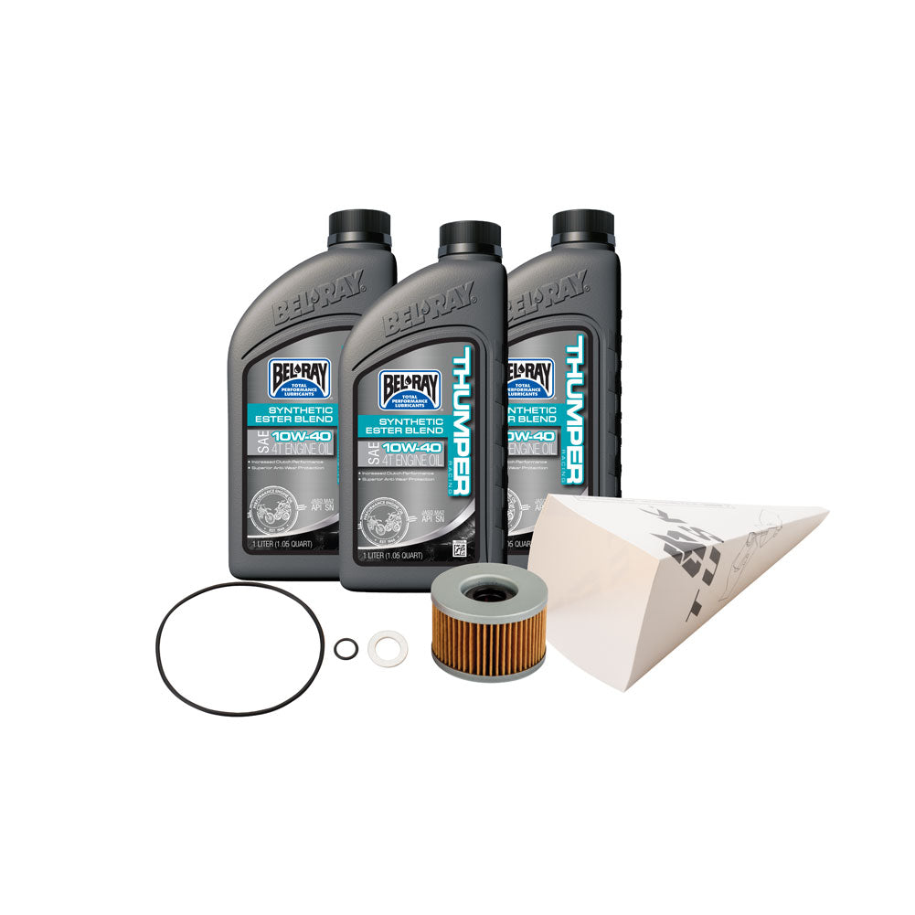 Tusk 1529860661 4-Stroke Oil Change Kit  Bel-Ray Thumper Synthetic Blend 10W-40