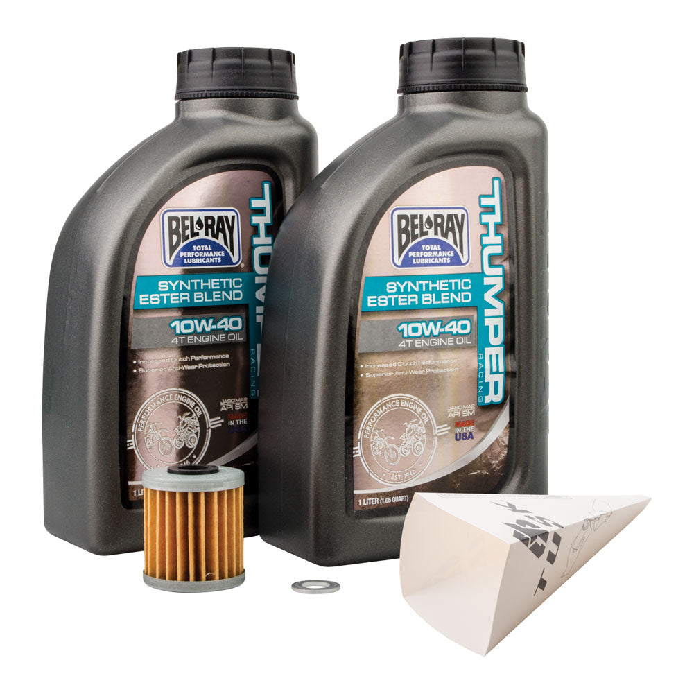 Tusk 1529860677 4-Stroke Oil Change Kit  Bel-Ray Thumper Synthetic Blend 10W-40