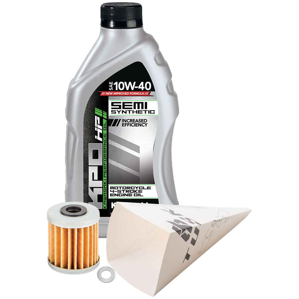 Tusk 1529860776 4-Stroke Oil Change Kit  Kawasaki Semi-Synthetic Blend 10W-40