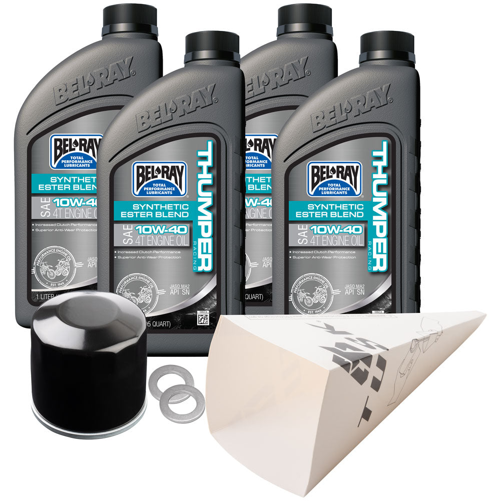 Tusk 1529860927 4-Stroke Oil Change Kit  Bel-Ray Thumper Synthetic Blend 10W-40