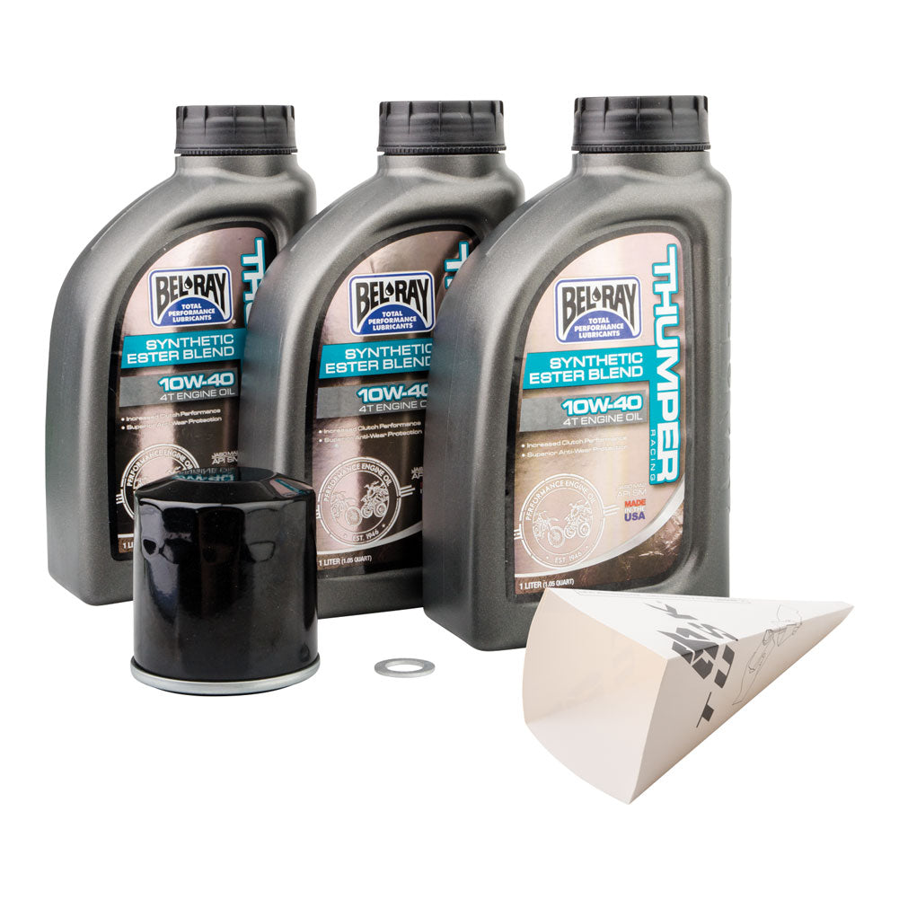 Tusk 1529860955 4-Stroke Oil Change Kit  Bel-Ray Thumper Synthetic Blend 10W-40