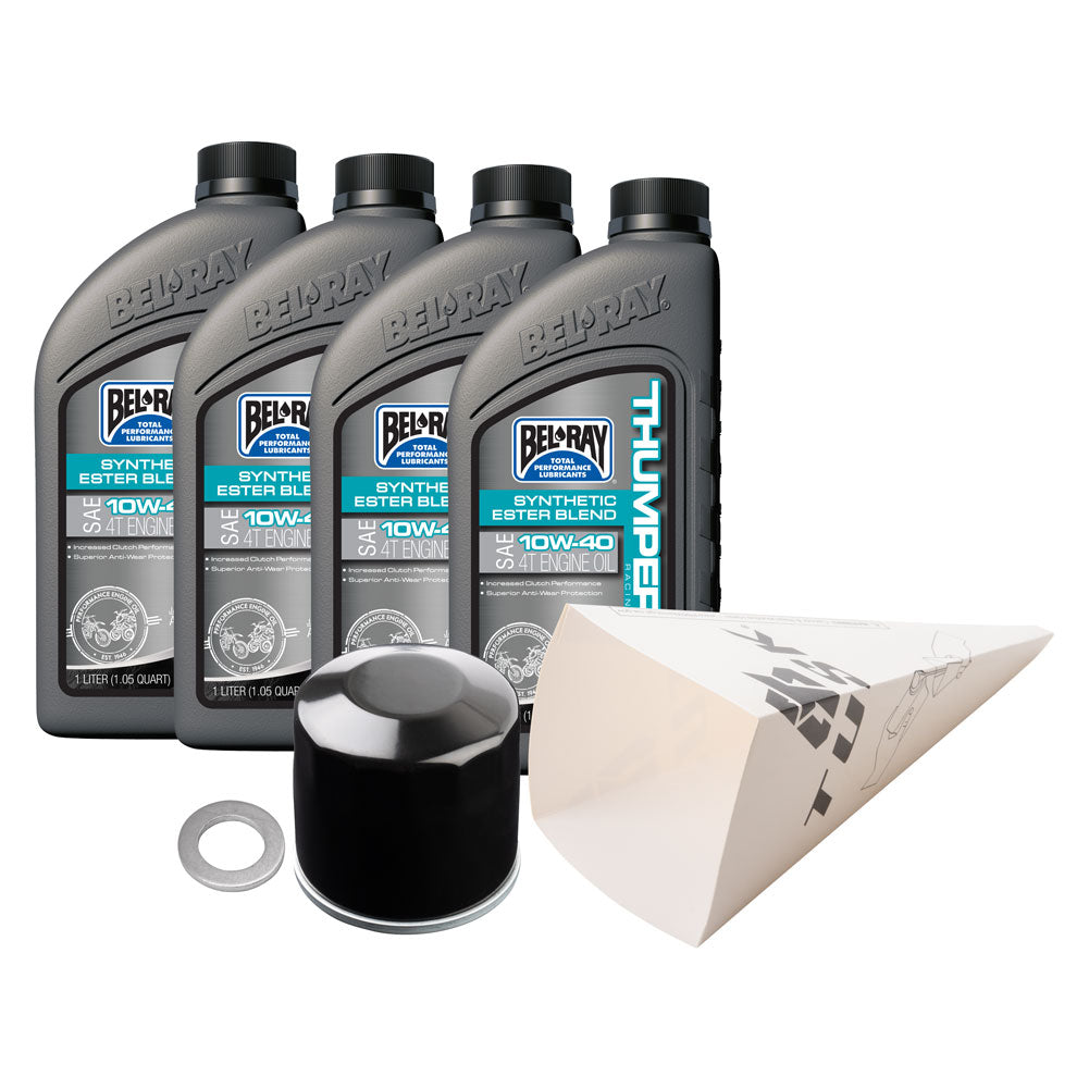 Tusk 1529861000 4-Stroke Oil Change Kit  Bel-Ray Thumper Synthetic Blend 10W-40