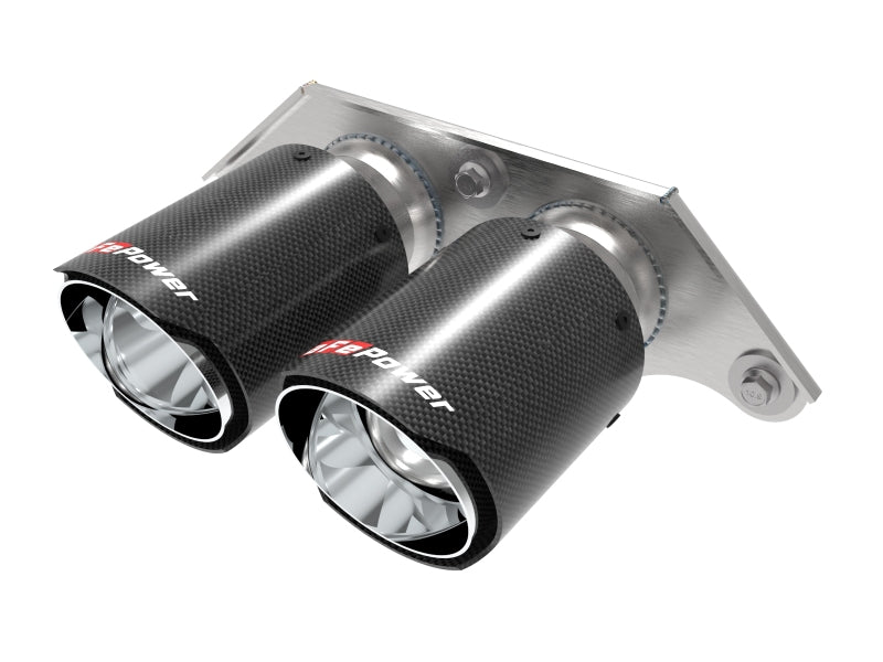 AFE 49C36435-C Mach Force Xp 4in 304 SS Bolt-On Exhaust Tips Carbon Fiber 14-19