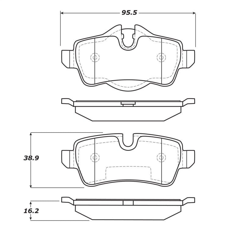 Stoptech 308.1309 Street Touring 07-09 Mini Cooper/Cooper S Rear Brake Pads