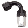 Russell 613413 Performance -8 AN Black/Silver 120 Degree Tight Radius Full Flow Swivel Hose End