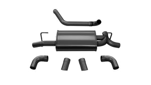 CORSA Performance 21013BLK Corsa 2018-2025 fits Jeep Wrangler JL 2.5in Dual Rear Turn Down Exit Black Sport Axle-Back Exhaust