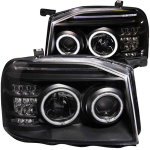 ANZO 111172 2001-2004 fits Nissan Frontier Projector Headlights w/ Halo Black (CCFL)