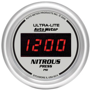 AutoMeter 6574 Autometer Ultra-Lite 2-1/16in 1600 PSI Digital Nitrous Pressure Gauge - Silver