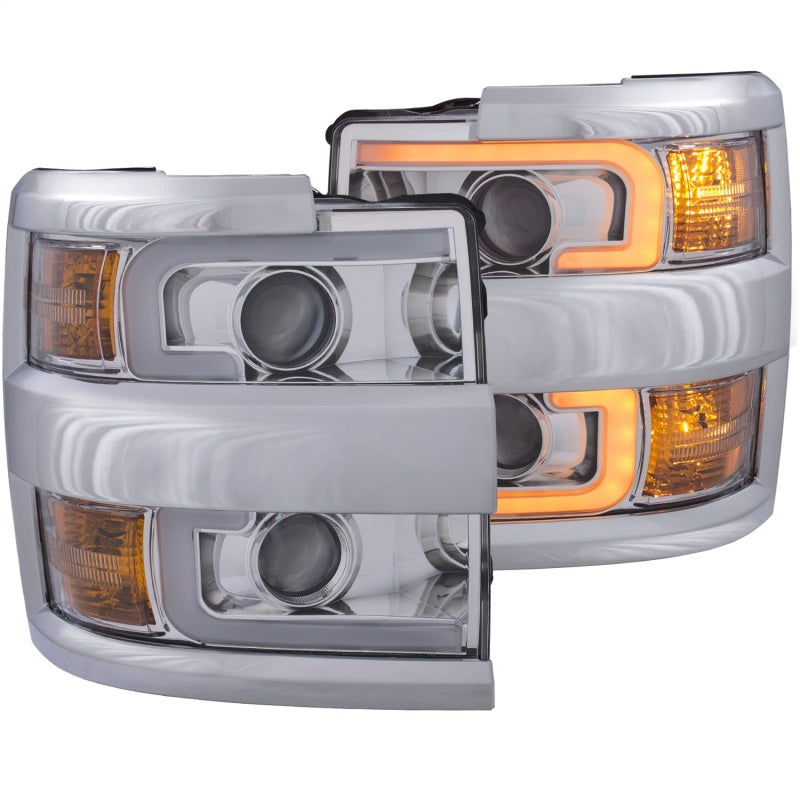 ANZO 111366 Projector Headlights fits Chevrolet 15-17 Silverado 2500HD / 3500HD Chrome w/ Chrome Rim