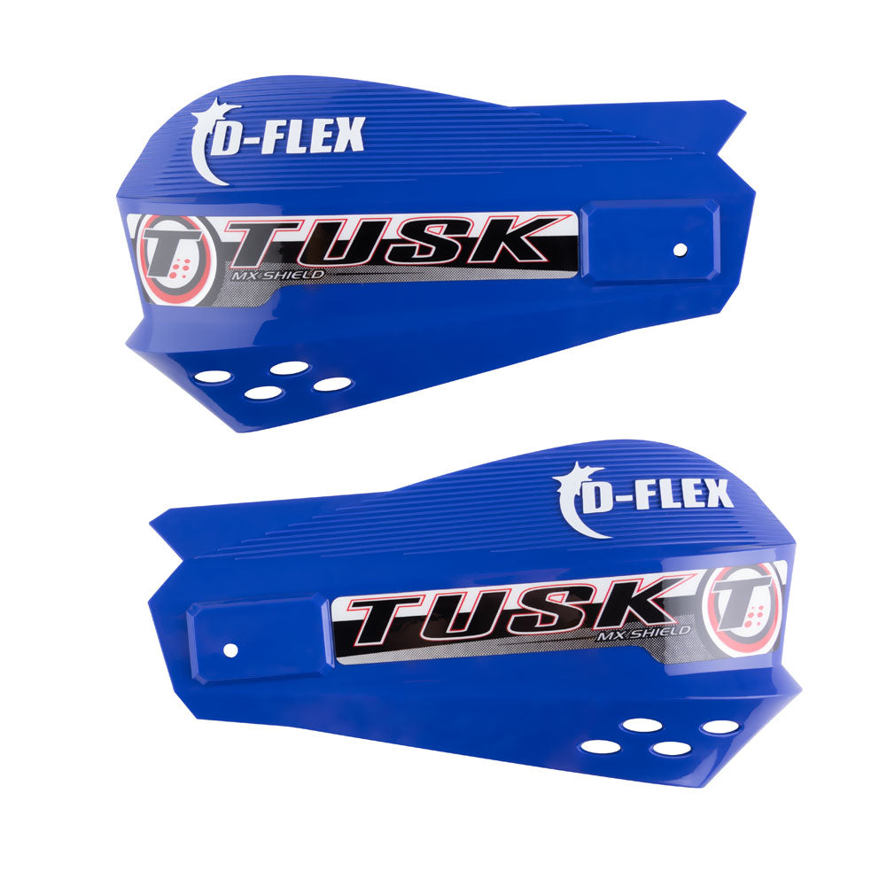 Tusk 1601730014 D-Flex Handguards with MX Shields Blue 1 1/8" Bar Mounts