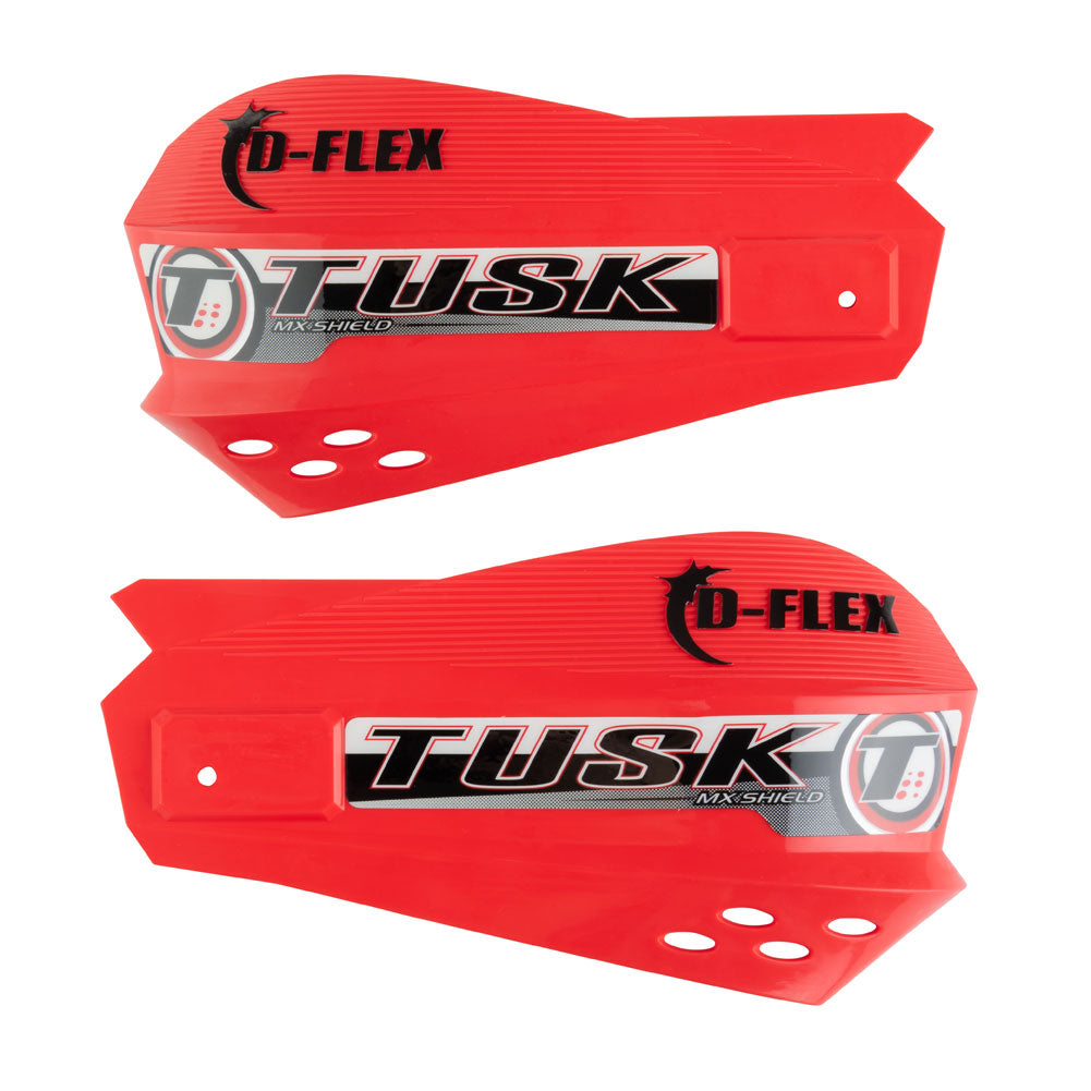 Tusk 1601730016 D-Flex Handguards with MX Shields Red 1 1/8" Bar Mounts