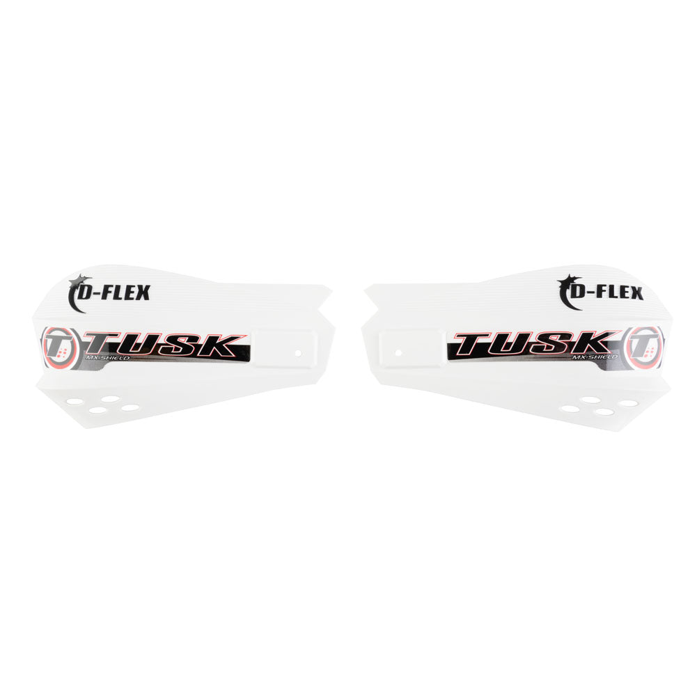 Tusk 1601730017 D-Flex Handguards with MX Shields White 1 1/8" Bar Mounts