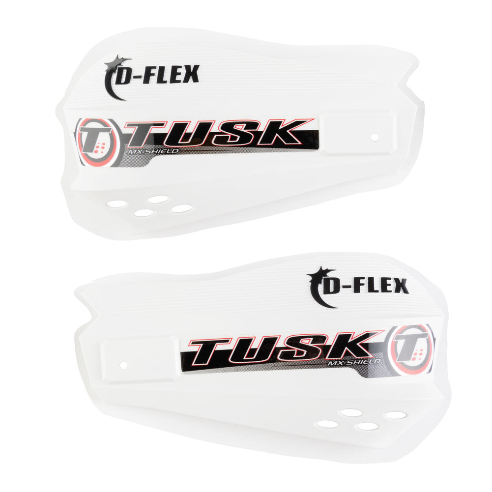Tusk 1601730017 D-Flex Handguards with MX Shields White 1 1/8" Bar Mounts