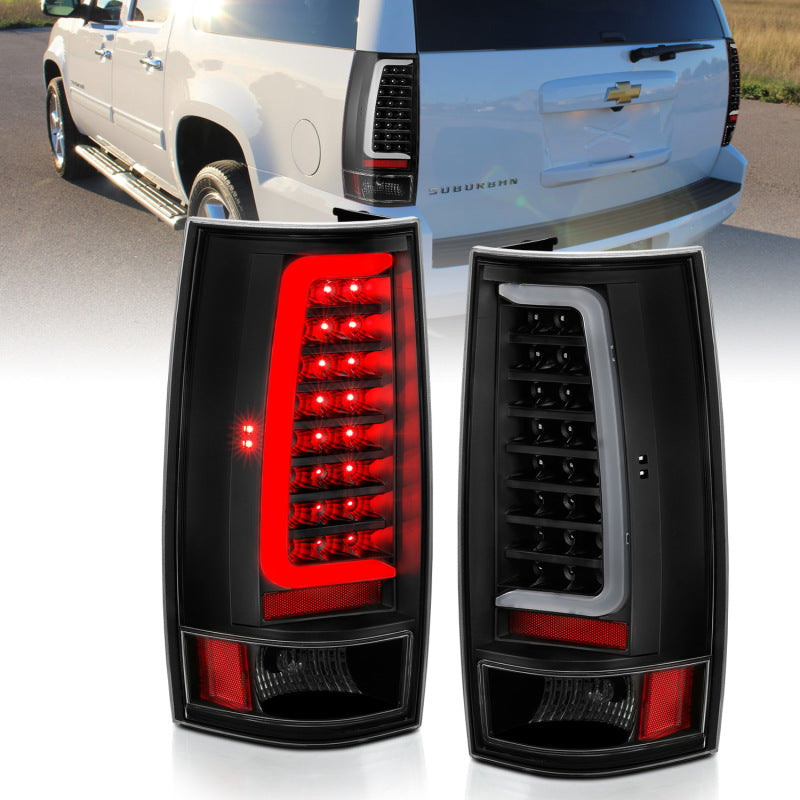 ANZO 311321 2014 fits Chevy 07-20 Tahoe LED Taillight Plank Style Black w/Clear Lens