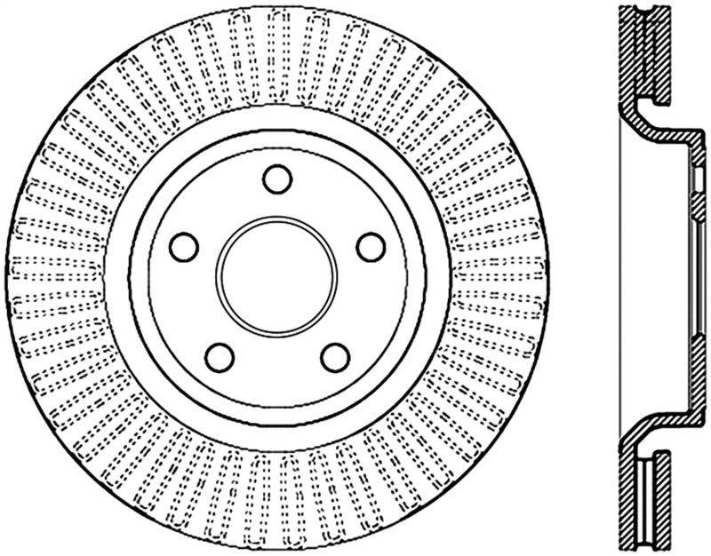Stoptech 126.58008CSR 11-13 Jeep Grand Cherokee Front Right Cryo Slotted Sport Rotor (Excludes SRT8)