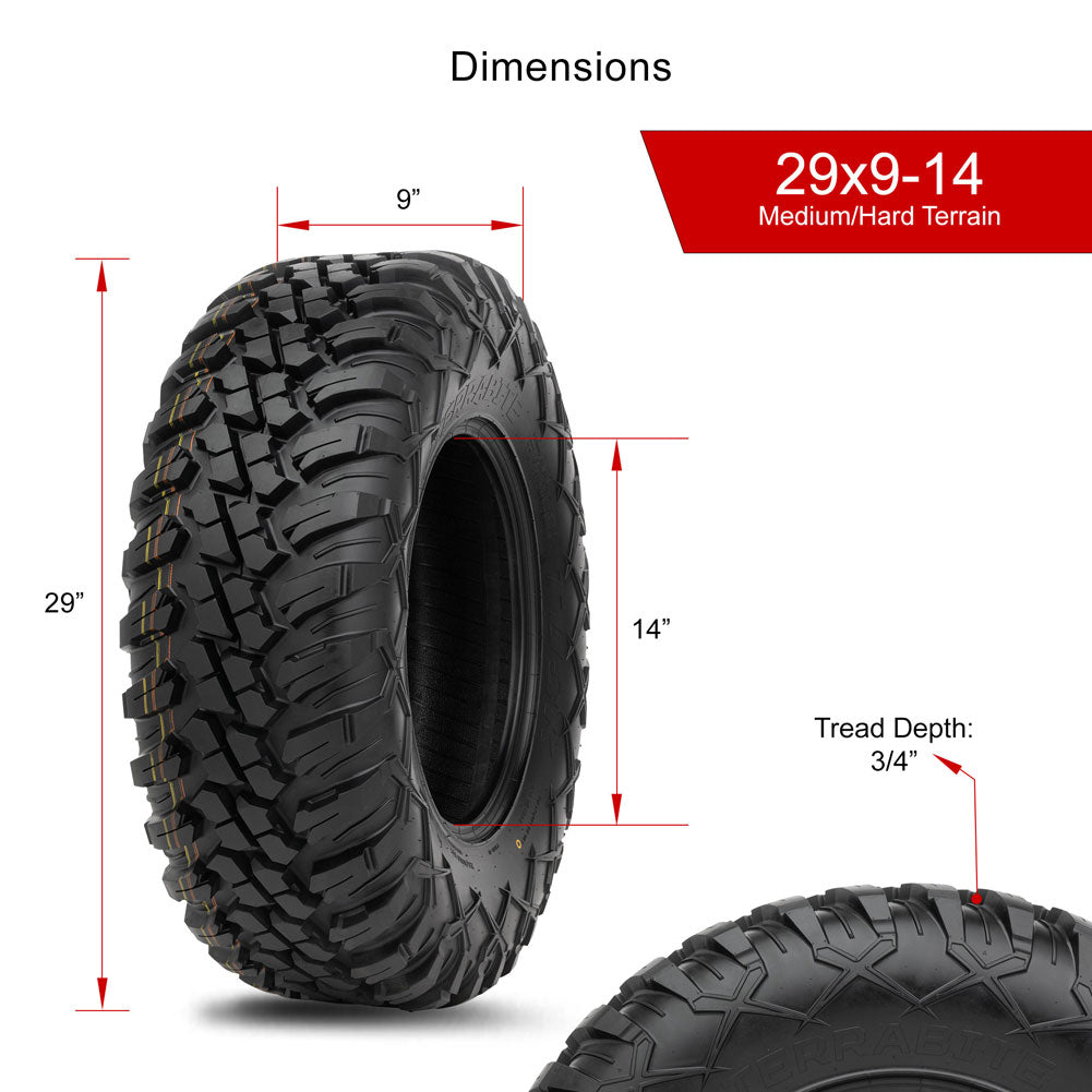 Tusk 1630210029 Terrabite® Radial Tire 29x9-14 Medium/Hard Terrain