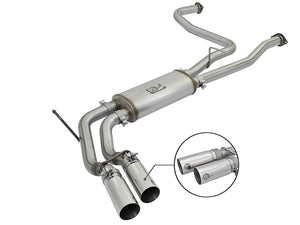 AFE 49-46126-P Rebel Series 2-1/2in 409 SS Cat Back Exhaust w/ Polished Tips 16