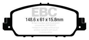 EBC UD1654 13+ fits Honda Accord Coupe 2.4 EX Ultimax2 Front Brake Pads