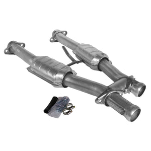 BBK 1509 79-93 fits Mustang 5.0 Short Mid H Pipe With Catalytic Converters 2-