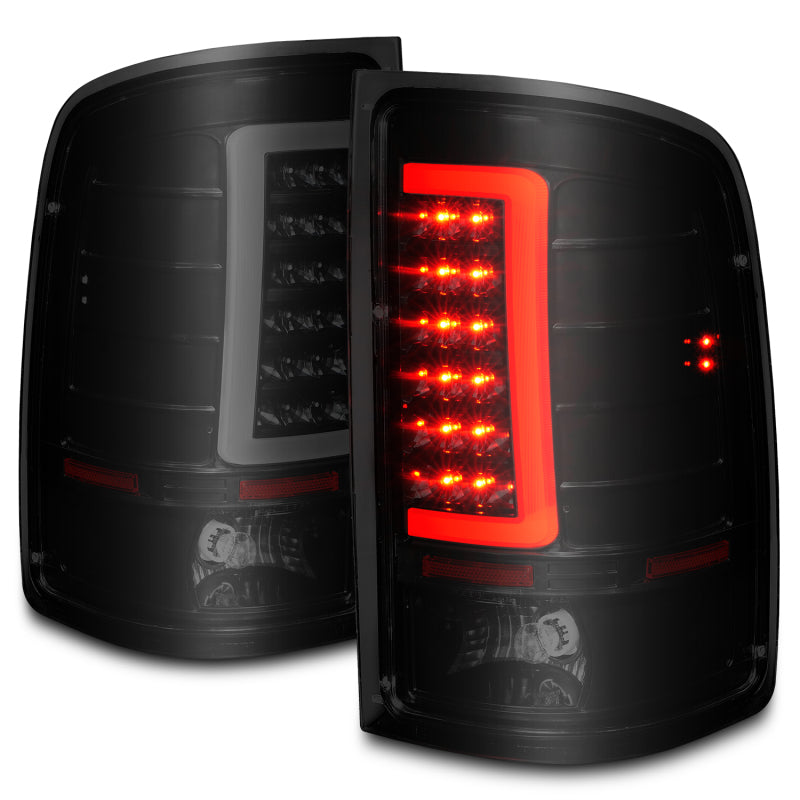 ANZO 311389 2013 fits GMC 07-20 Sierra LED Tail Lights w/ Light Bar Black Housing Smoke Lens