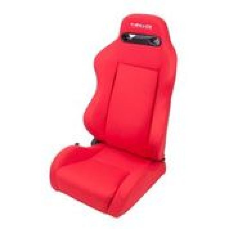 NRG RSC-210L/R Sport Seats (Pair) Type-R Cloth w/NRG Logo - Red w/Red Stitch