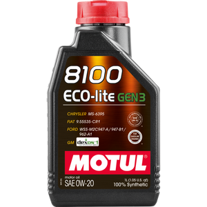 Motul 111363 1L Synthetic Engine Oil 8100 Eco-Lite Gen3 0W20