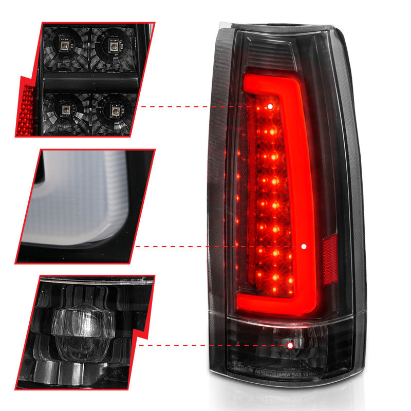 ANZO 311344 1900 fits Cadillac 99-20 Escalade LED Taillights Black Housing Clear Lens Pair