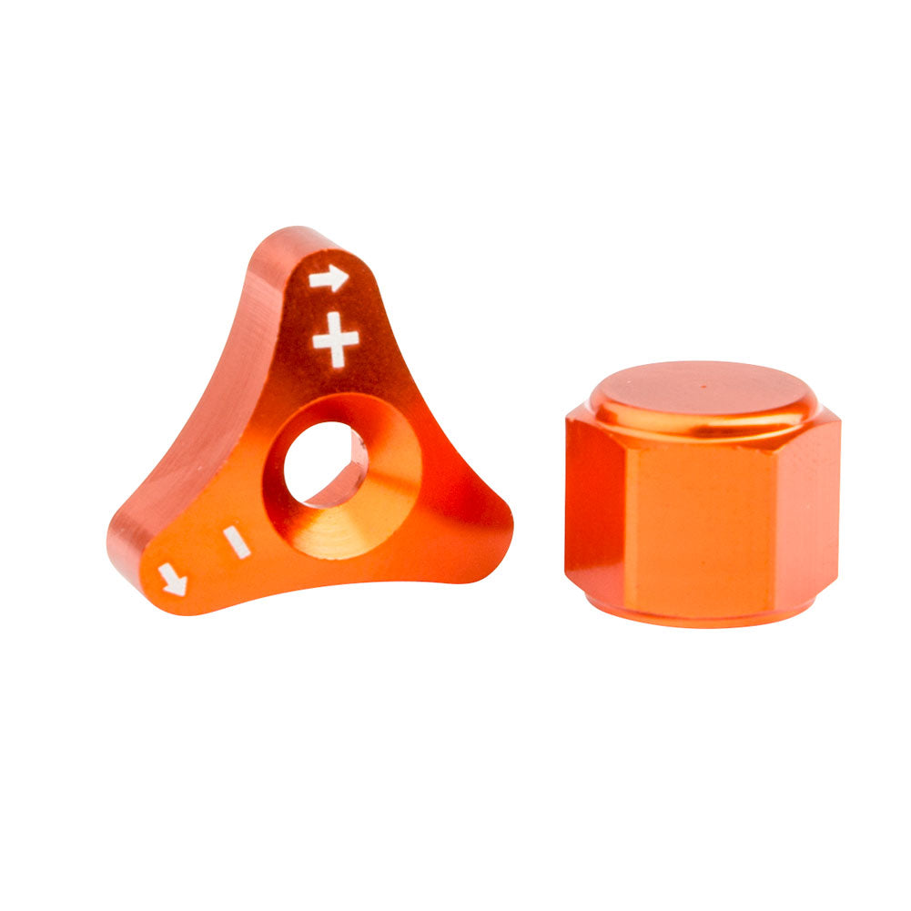 Tusk 1698700004 Billet WP Fork Adjuster Knobs Orange