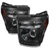 Spyder 5070272 fits Ford 11-15 Super Duty Projector Headlights LEDHalo DRL Blk