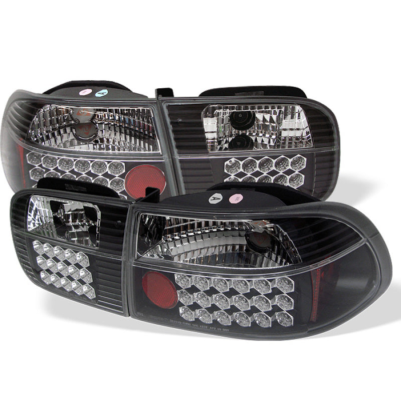Spyder 5004727 fits Honda 92-95 Civic 3DR LED Tail Lights Black ALT-YD-HC92-3D-