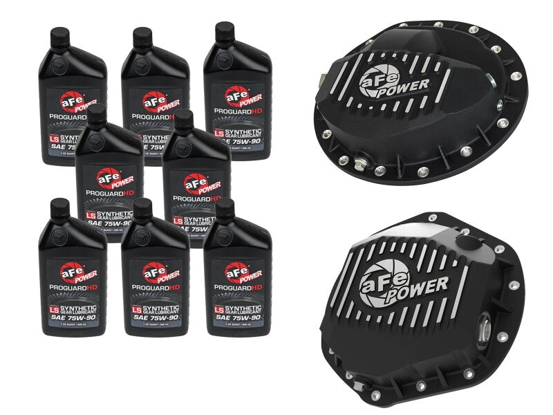 aFe 46-7700AB Power Front/Rear Diff Cover Kit w/ Oil 03-13 fits Dodge L6 Trucks (AAM 9.25-14 & AAM 11.5-14)