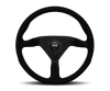 Momo MCL35AL1B Montecarlo Alcantara Steering Wheel 350 mm - Black/Black Stitch/Black Spokes