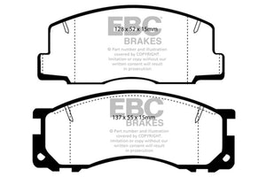 EBC UD500 90-93 fits Toyota Previa Rear Drums Ultimax2 Front Brake Pads