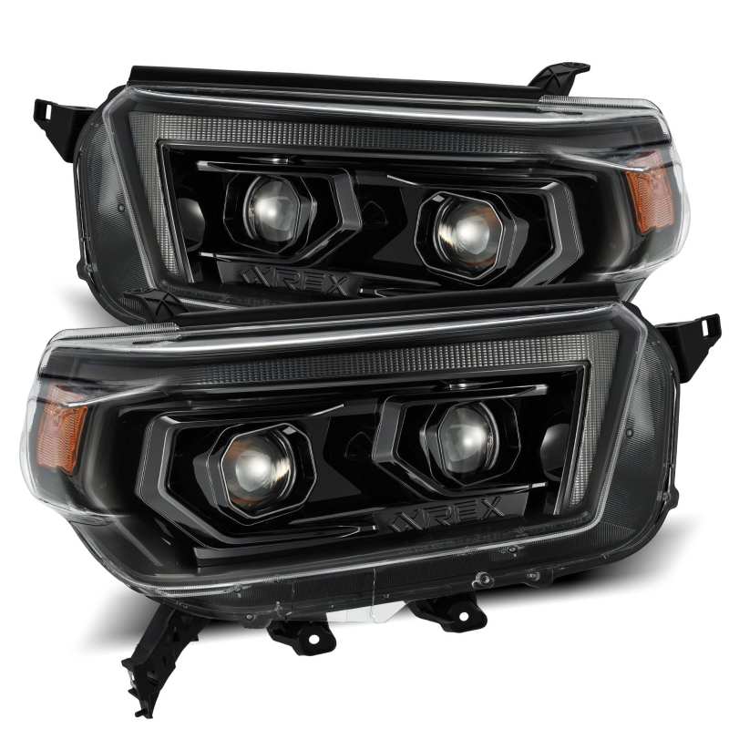 AlphaRex 880754 fits Toyota 10-13 4Runner PRO-Series Proj Headlights Plank Style Alpha Blk w/Seq Signal/DRL