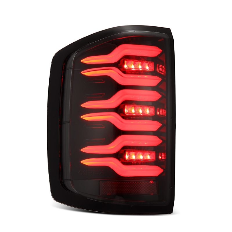 AlphaRex 620040 fits Chevy 14-18 Silverado 1500 Luxx-Series LED Tail Lights Alpha-Black w/Activ Light/Seq Signal