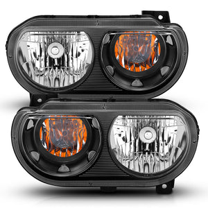 ANZO 121526 2008-2014 fits Dodge Challenger Crystal Headlights Black