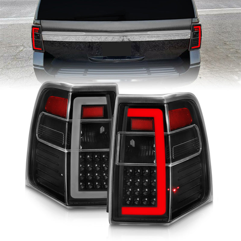 ANZO 311408 fits Ford 07-17 Expedition LED Taillights w/ Light Bar Black Housing Clear Lens