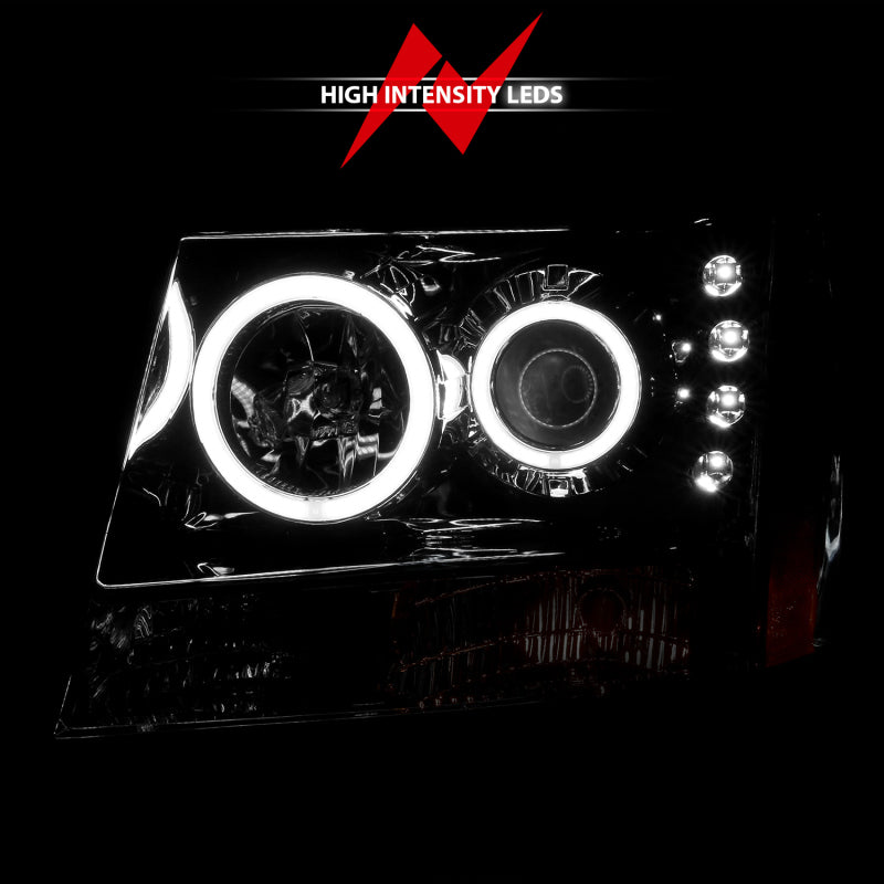 ANZO 111108 2013 fits Chevrolet 07-20 Avalanche Projector Headlights w/ Halo Chrome