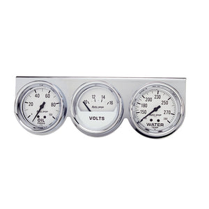 AutoMeter 2329 Autometer AutoGage 2-5/8in 0-100 PSI Oil Press/ 16 Volt / 130-280 Deg Water Temp - Chrome Bezel