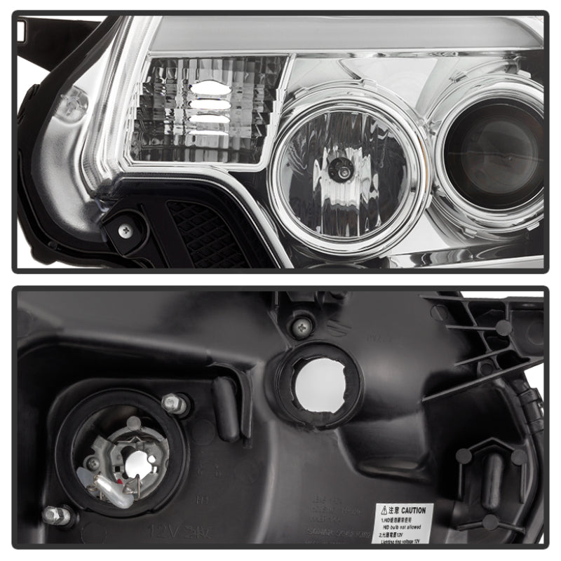 Spyder 5081704 fits Toyota 12-16 Tacoma Projector Headlights Light Bar DRL Chro