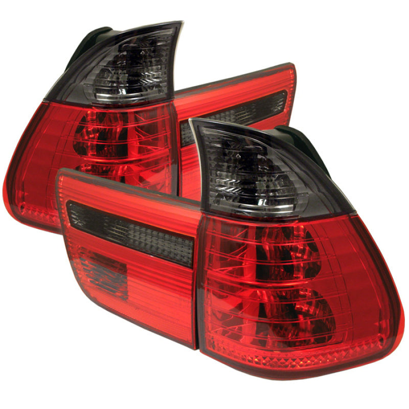 Spyder 5000842 fits BMW 00-06 E53 X5 4PCS Euro Style Tail Lights- Red Smoke ALT-YD-BE5300-RS