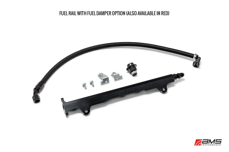 AMS AMS.04.07.0006-2 Performance fits Mitsubishi 08-15 EVO X CNC Machined Aluminum Fuel Rail w/Pulsation Dampener - Black